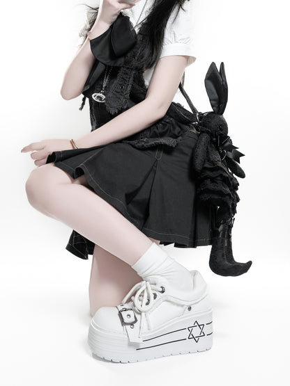 Buckle Canvas Platform Shoes NA8524