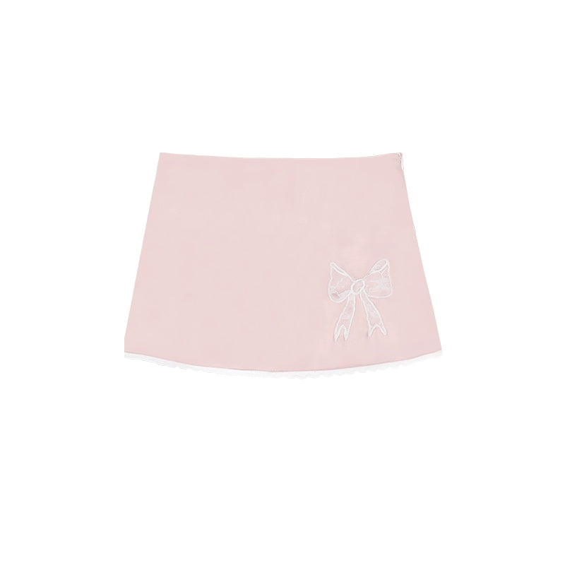 Satin Short A-line Skirt NA4077