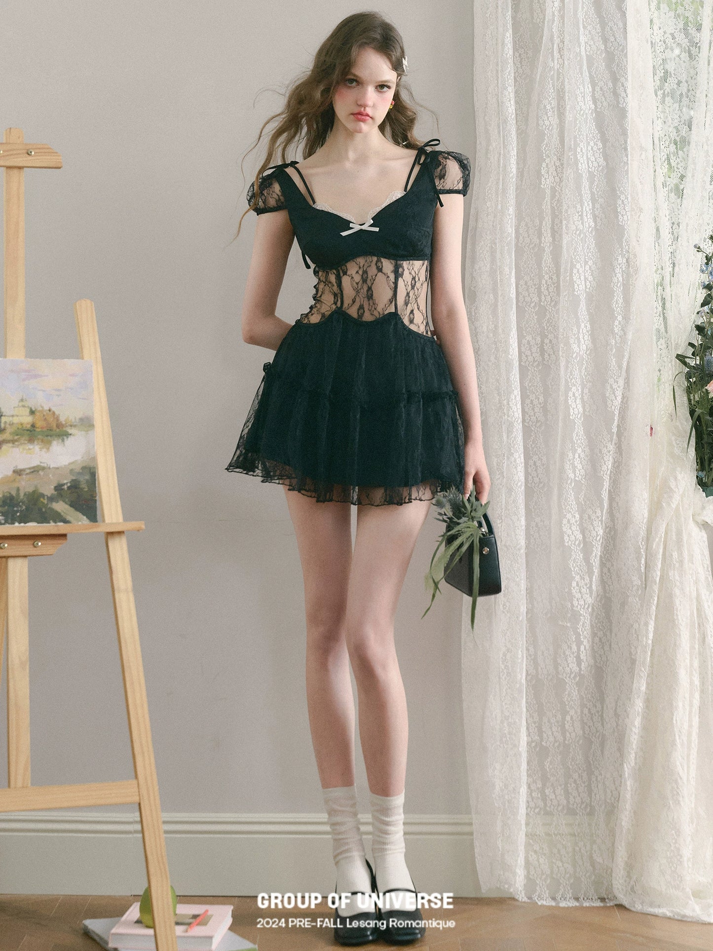 Lace Backless Fluffy Dress NA5939