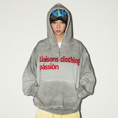 Irregular Dye Letter Print Oversize Hoodie NA9074