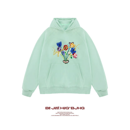 Flower Design Oversize Hoodie NA6076