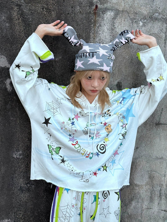 Graffiti Print Hoodie NA6617