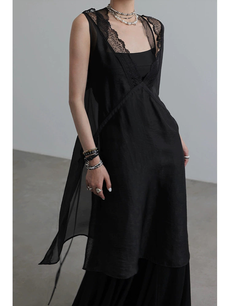 Lace Up Sheer Dress NA4295