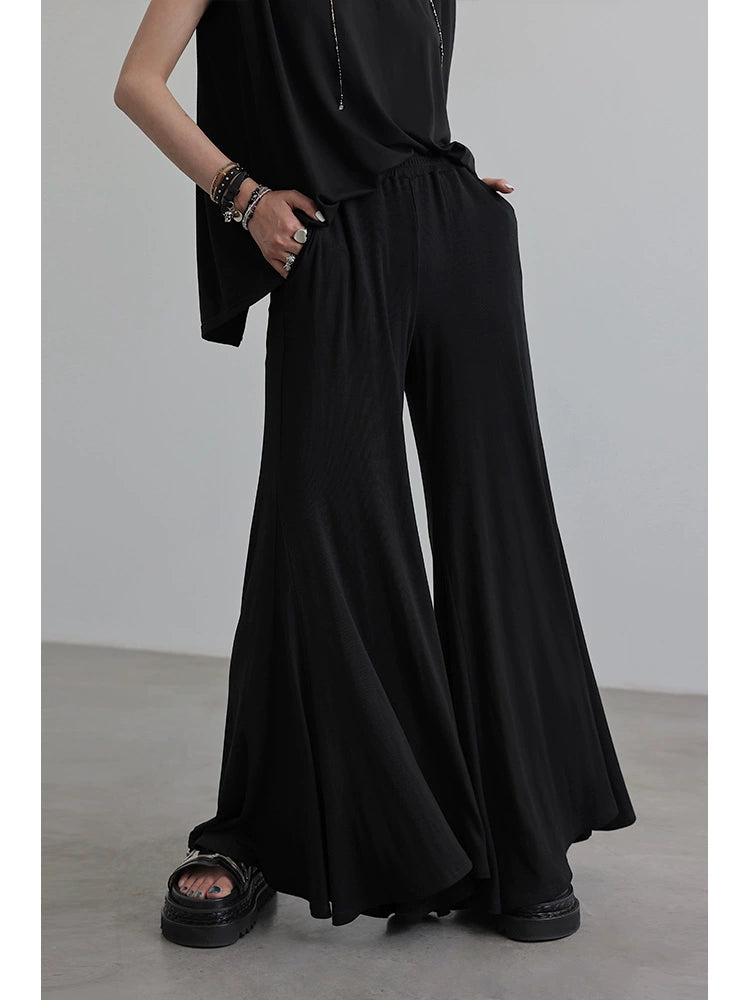 Knitted Drape Flare Pants NA4203