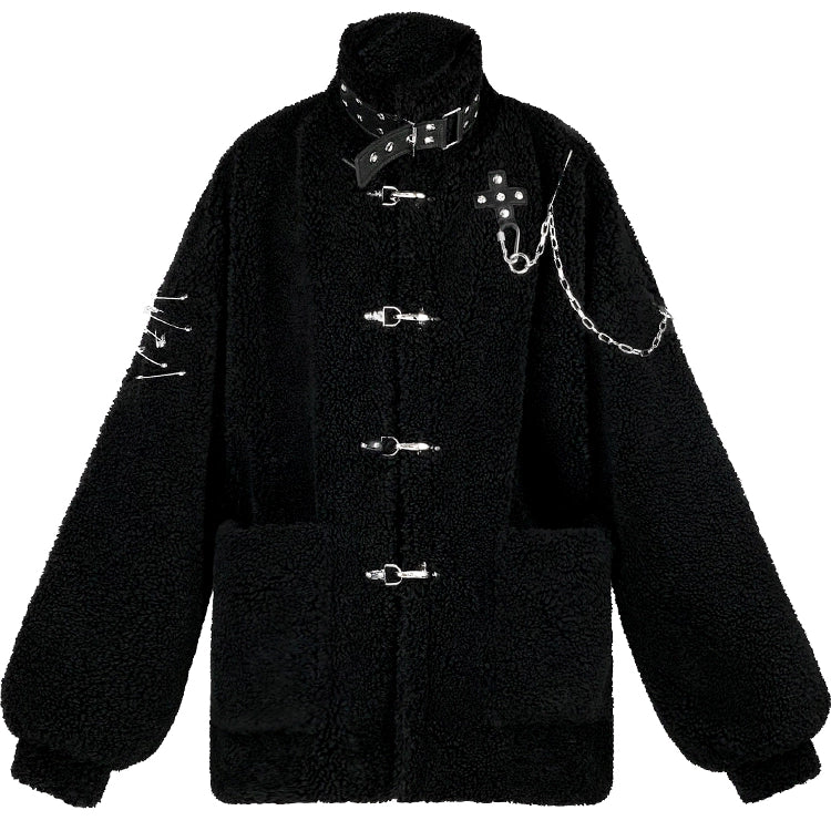 Metal Bukle Design High-Neck Jacket NA6592