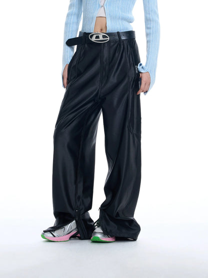 Oversize Wide-Leg Sporty Pants NA6098