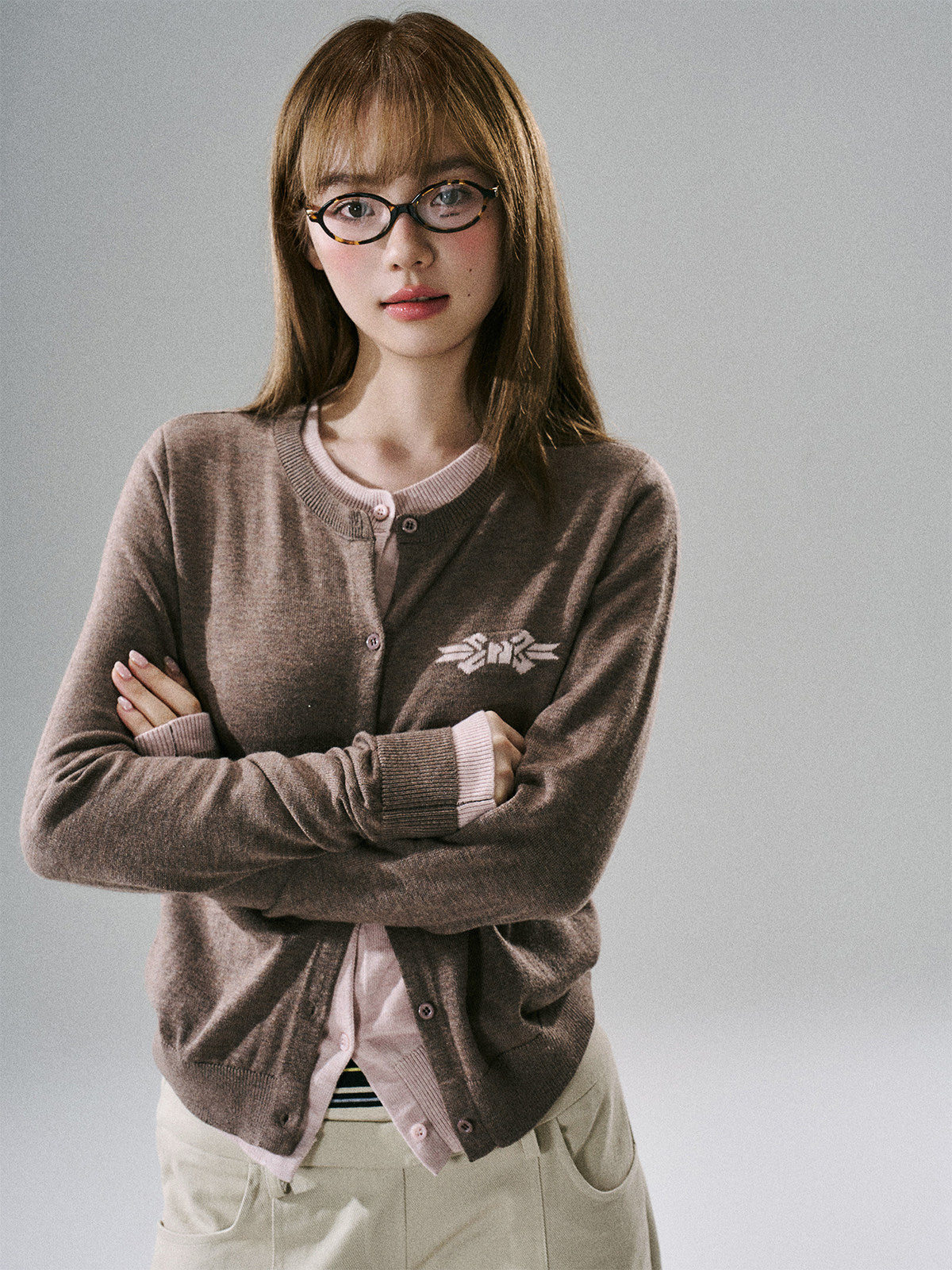 Logo Embroidery Knit Cardigan NA8836