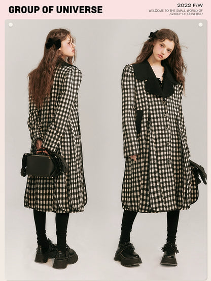 Big Collar Plaid Warm Coat NA5850