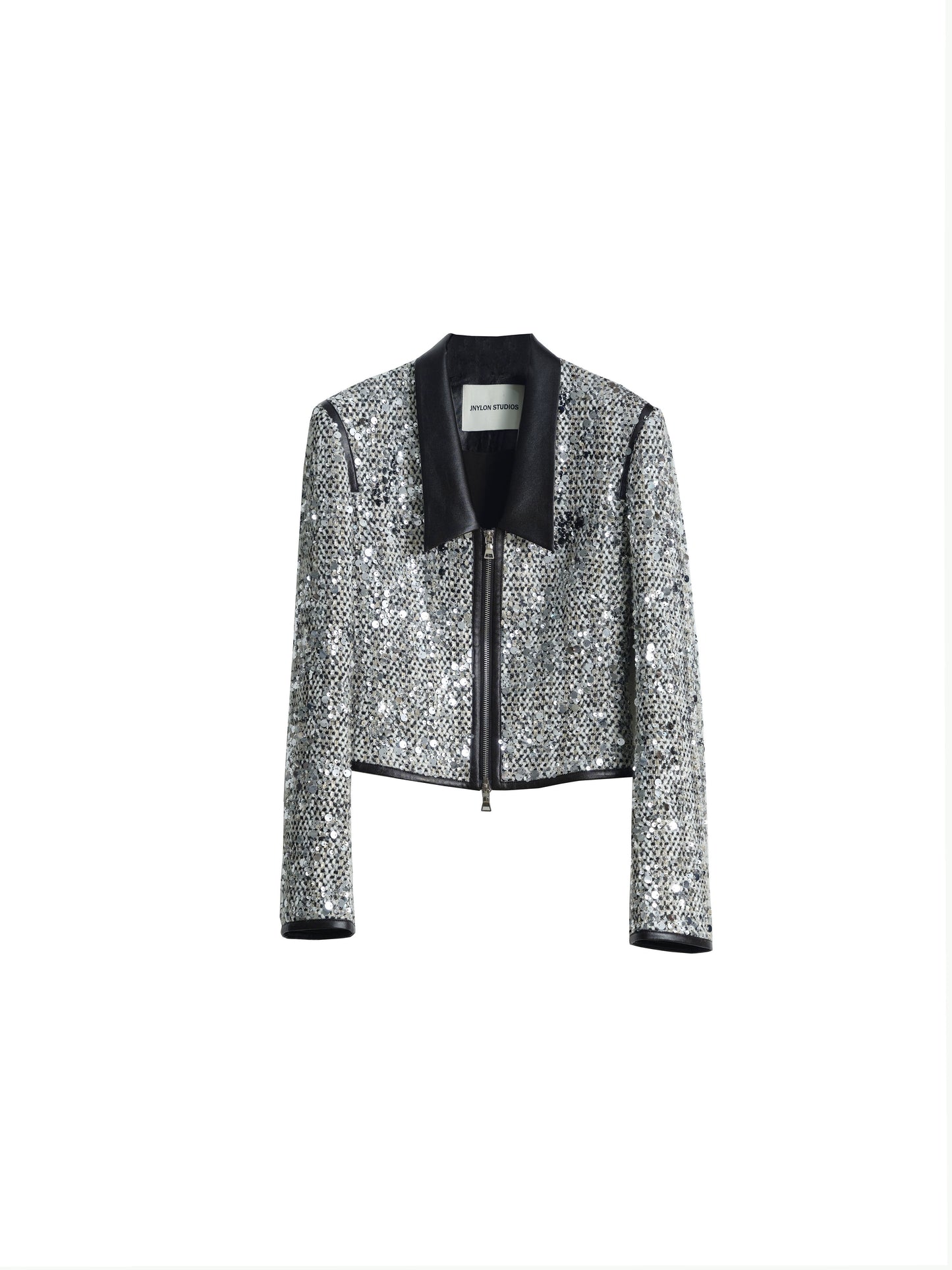 Sequin Cropped Zipper Jacket NA5165