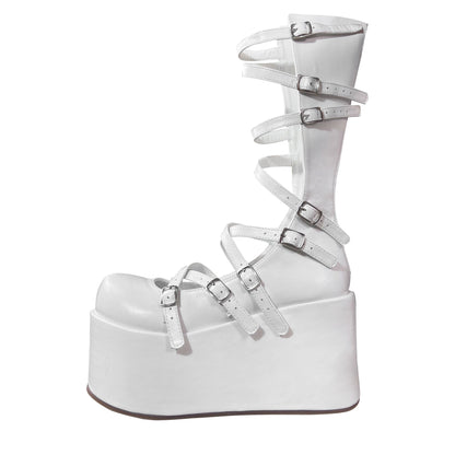 Roman Lace Platform Boots NA8486