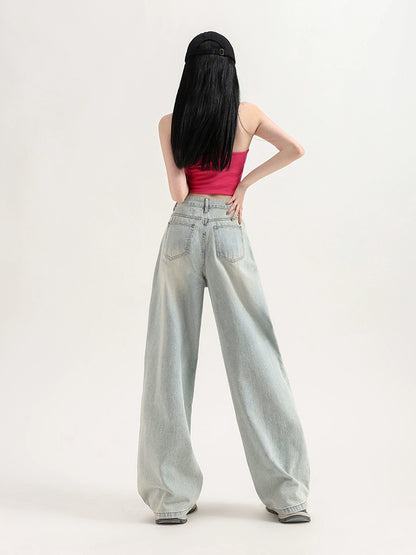 Wide-Leg Tuck-in Denim Jeans NA3572