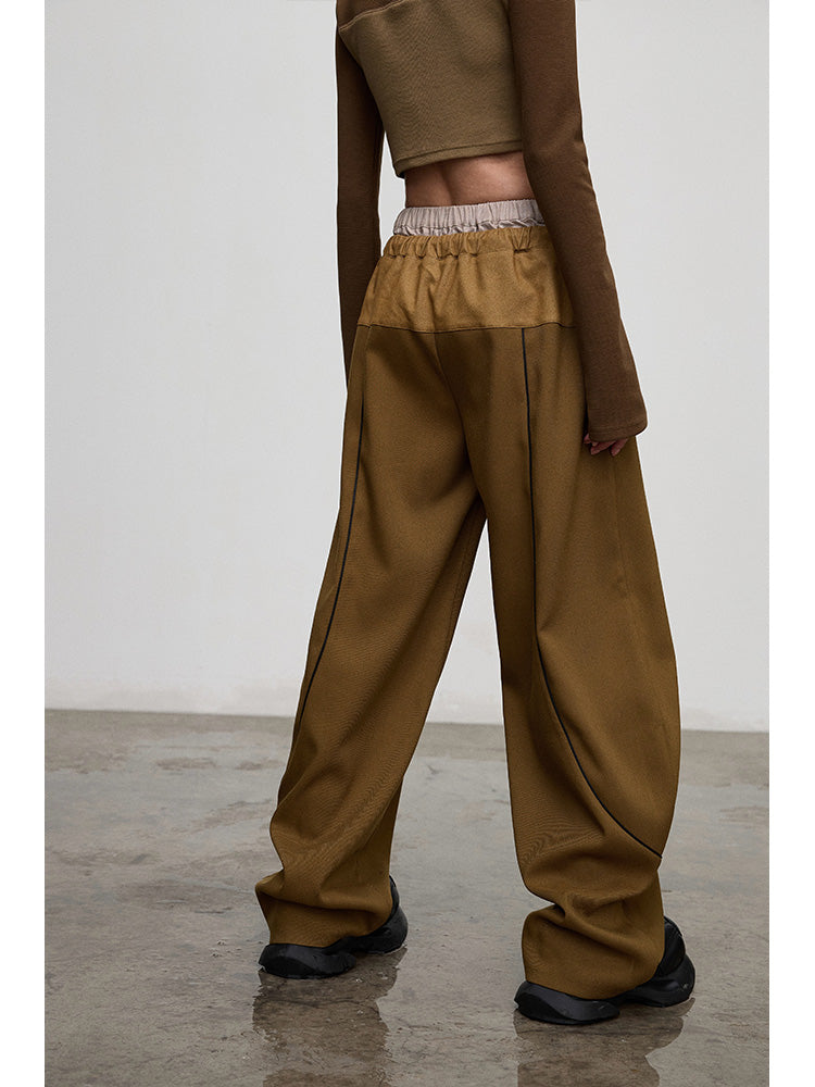 Fake Two-Piece Wide-leg Trousers NA4219-K