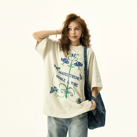 Letter Print Oversize Short Sleeve T-shirt NA3124