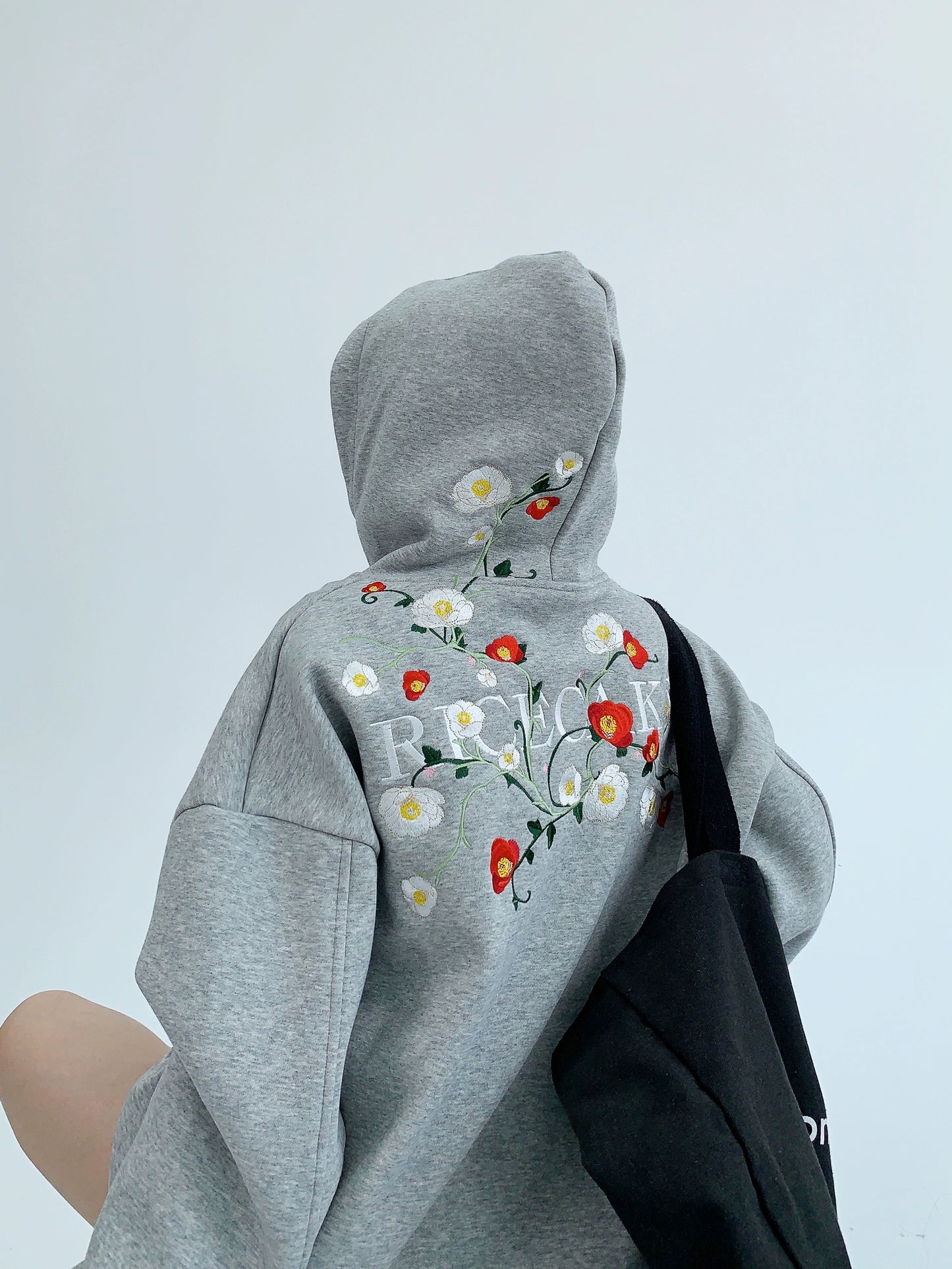 Flower Embroidery Oversized Hoodie NA2803