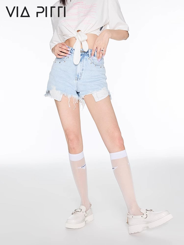 High Waist Short Denim Pants NA4844