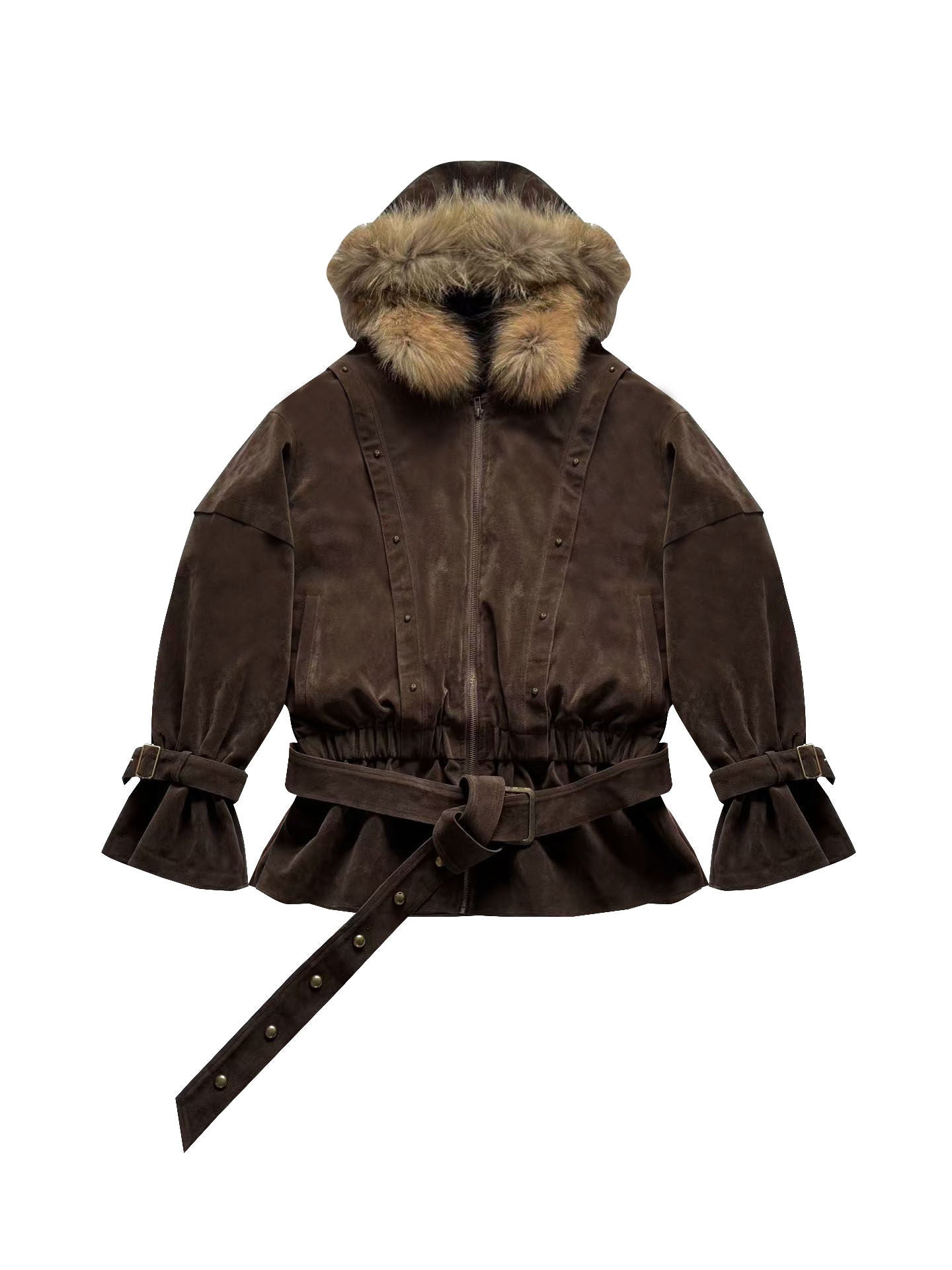 French Inspired Fleece Fake Rabbit Fur Lining Jacket NA8561