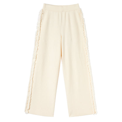 Textured Fringe Plush Pants NA6896