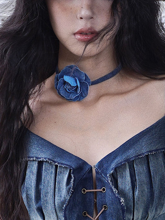 Denim Rose Necklace NA7790