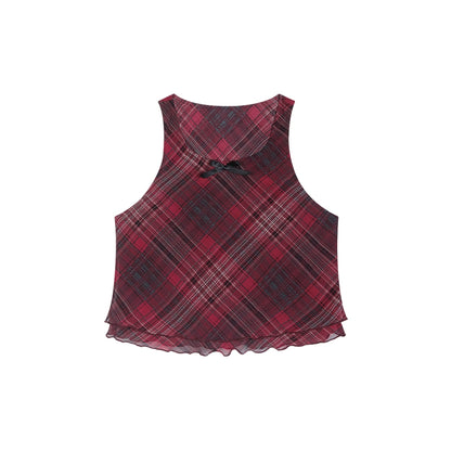 Checkered Tank Top & Short Skirt NA3821