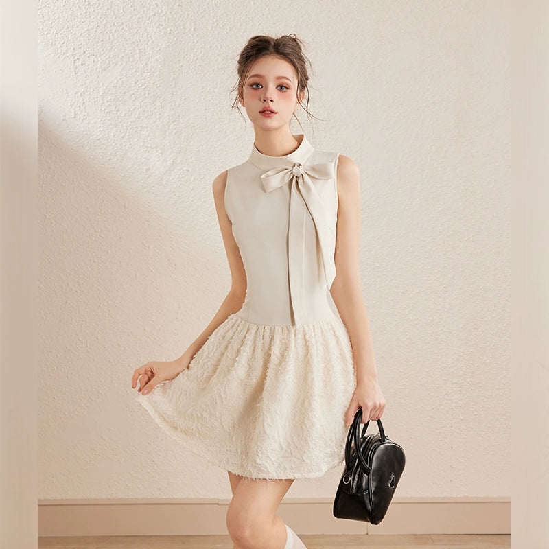 Stand Neck Short Length Dress NA3264