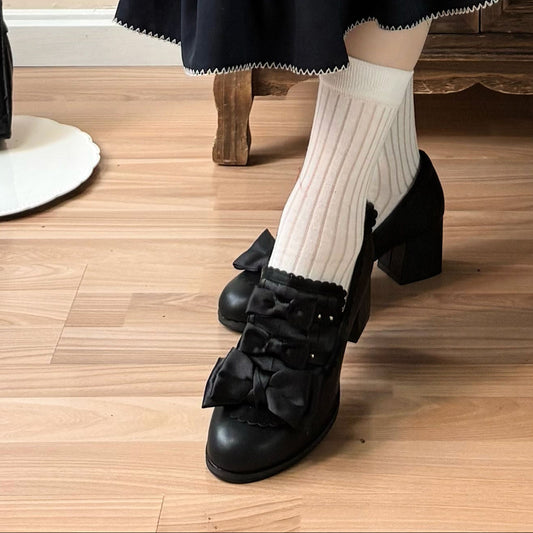 Satin Bow Heeled Shoes NA8488