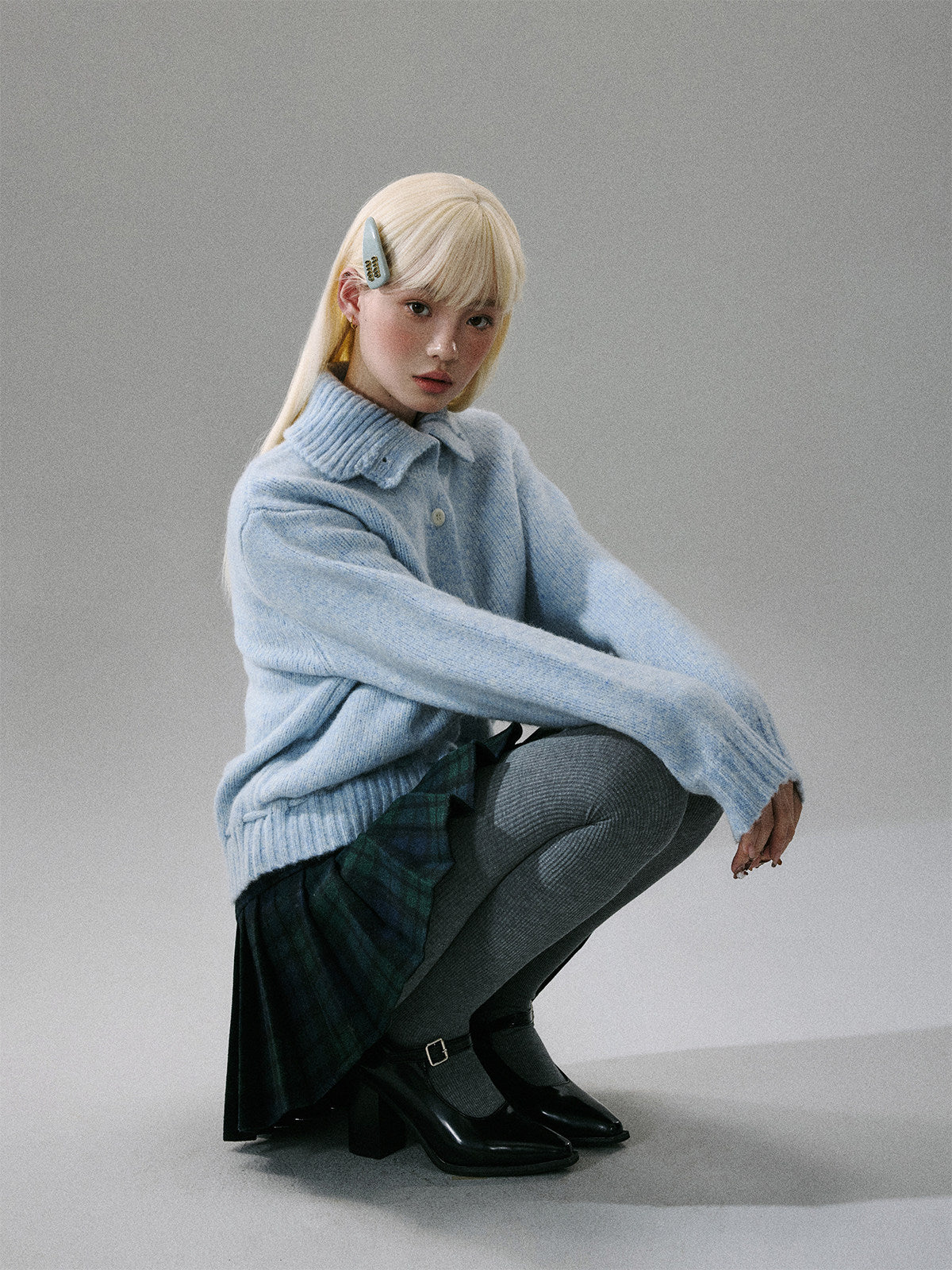 Plaid Pleated Short Skirt NA8786