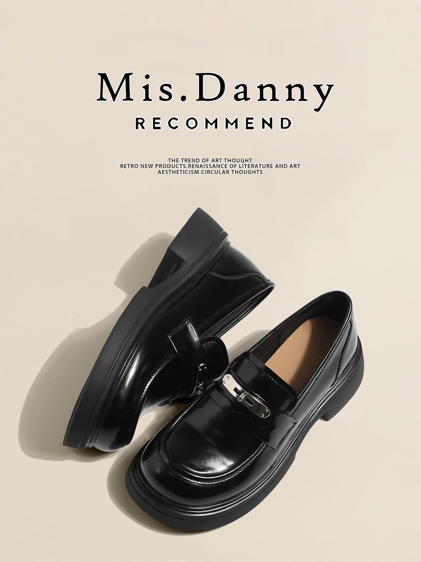 Metal Decoration Platform Thick Sole Loafers NA8757