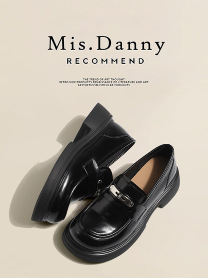 Metal Decoration Platform Thick Sole Loafers NA8757