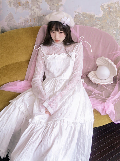 Bow Check Lace Camisole Dress NA8309