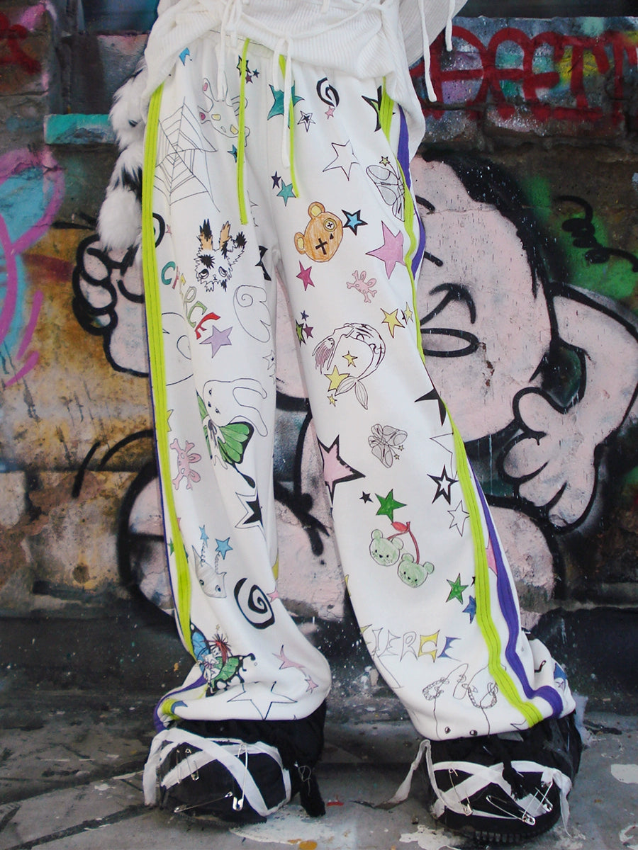 Graffiti Print Sweatpants NA6616