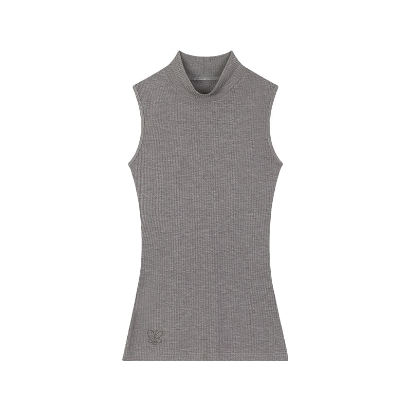 Stand Neck Sleeveless T-shirt NA3583