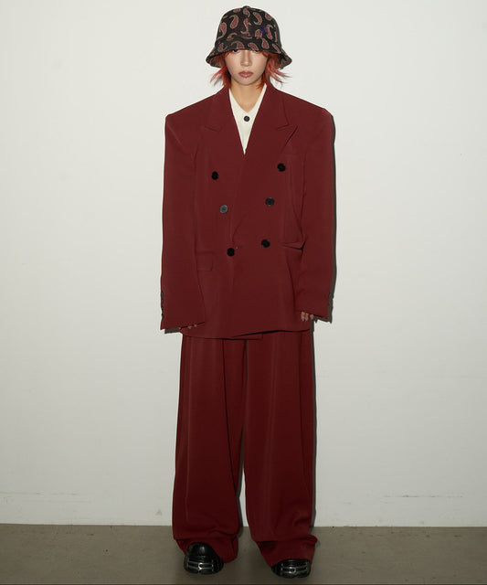 Double Breasted Tailored Jacket & Wide Leg Trousers Setup NA9094