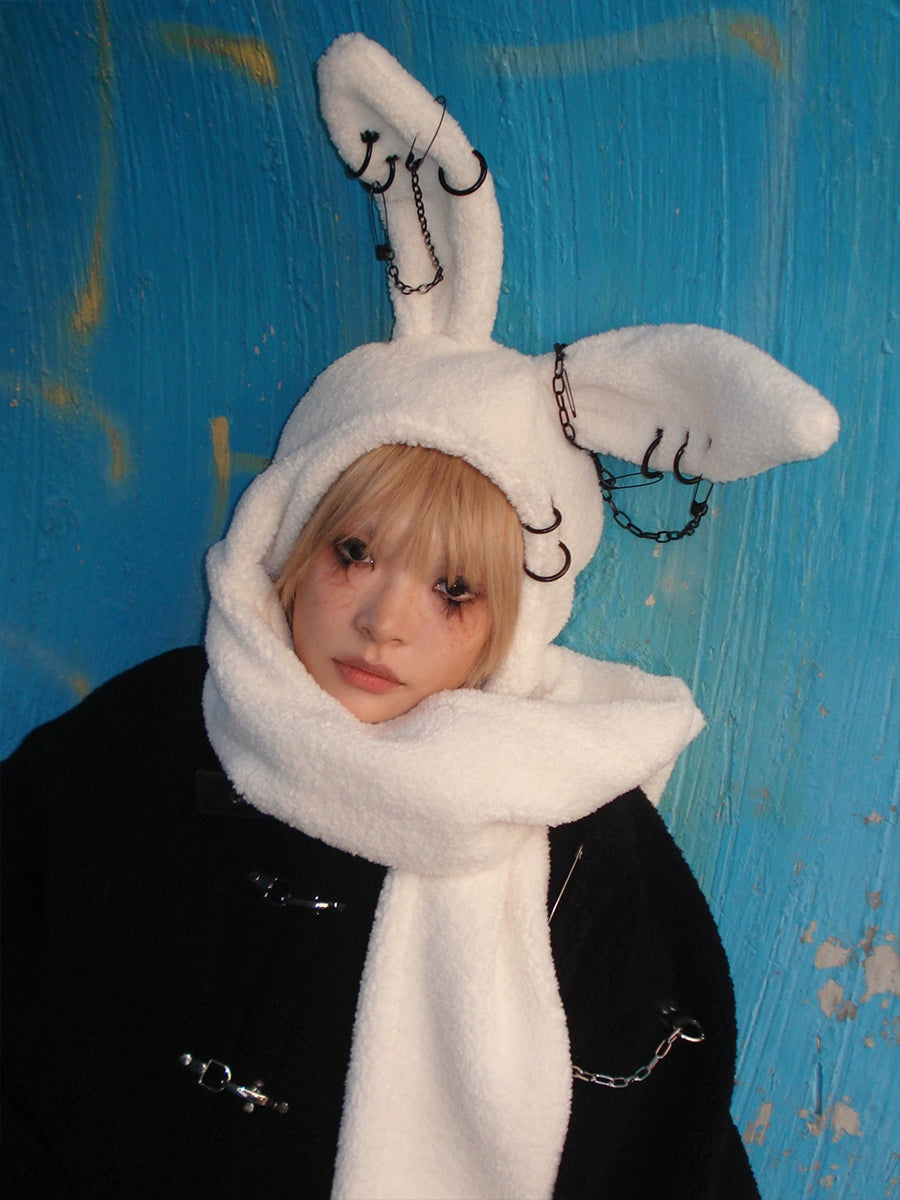 Rabbit Plush Ear Scarf Hat NA6621