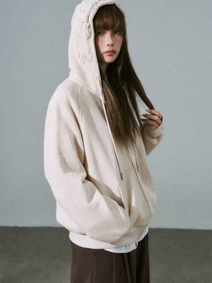 Bow Design Zipper Hoodie NA8837