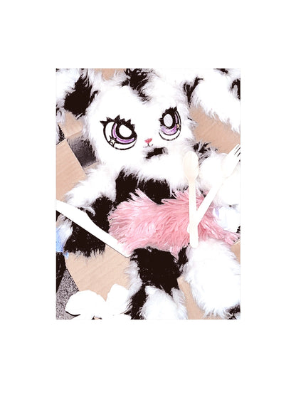 Rabbit Print Raglan Sleeve Long Sleeve T-shirt NA6610