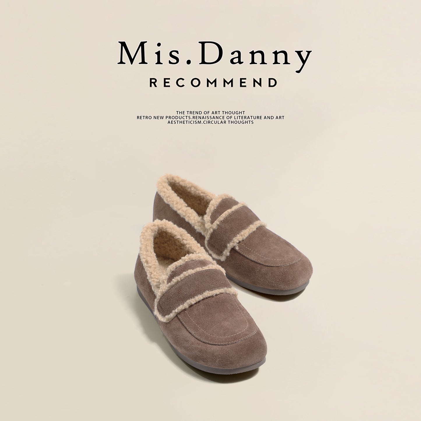 Fake Fur Lined Slip-On Moccasins NA8653