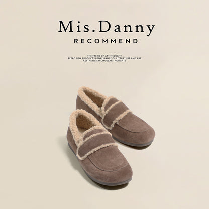 Fake Fur Lined Slip-On Moccasins NA8653