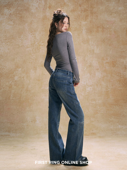 Wide-Leg Workwear Pants NA4389