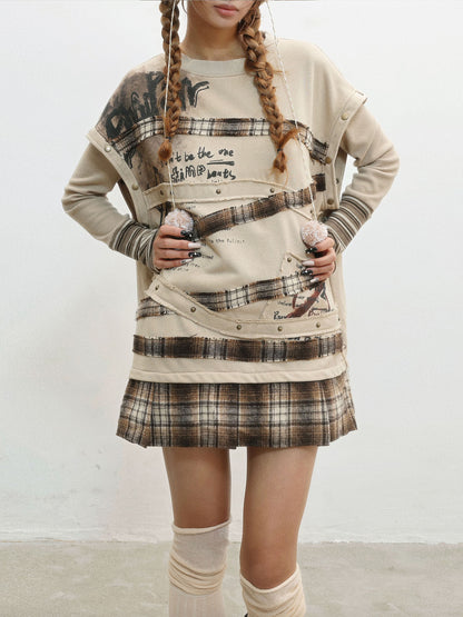 Wasteland Print Detachable Sleeve Sweatshirt NA8558