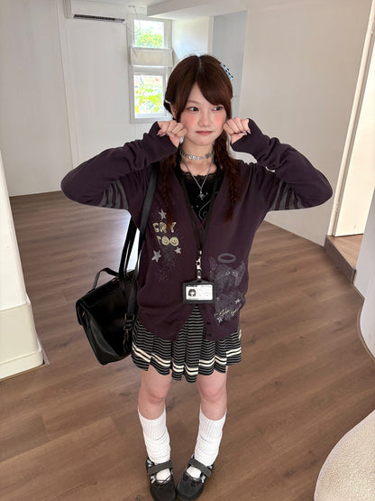 Three-Stripe Button Knit Cardigan NA9251