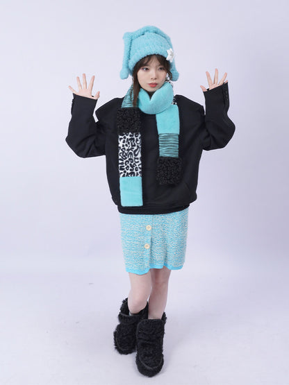 Patchwork Fake Fur Scarf NA8448