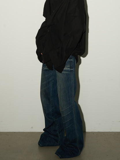 Washed Fade Flare Denim Jeans NA9177