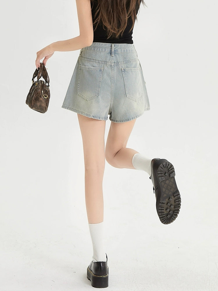 A-Line Short Denim Pants Skirt NA3553