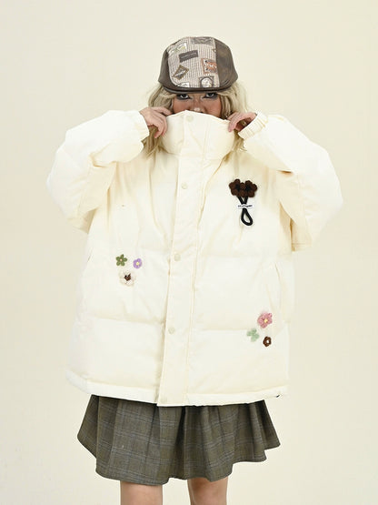 Oversize Standing Neck Puffer Jacket NA6465