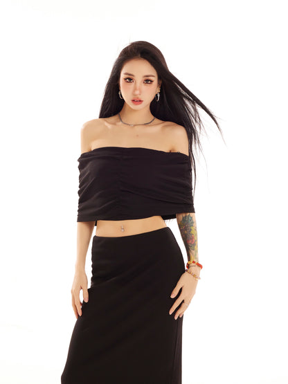 Slim One Shoulder Tops & Long Skirt Setup NA3759