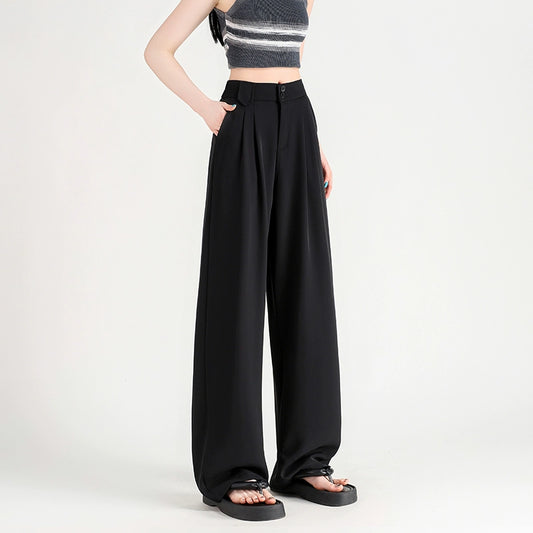 High Waist Wide-Leg Straight Trousers NA3568