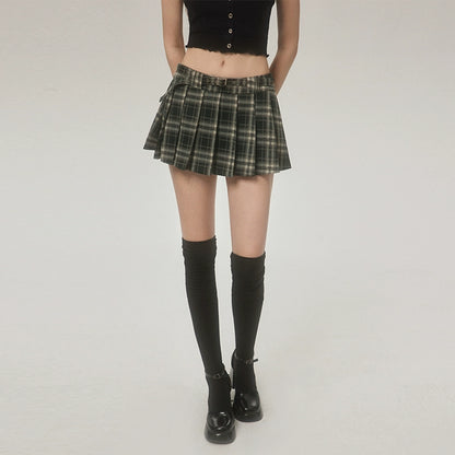 Checker Pleated Skirt NA4045