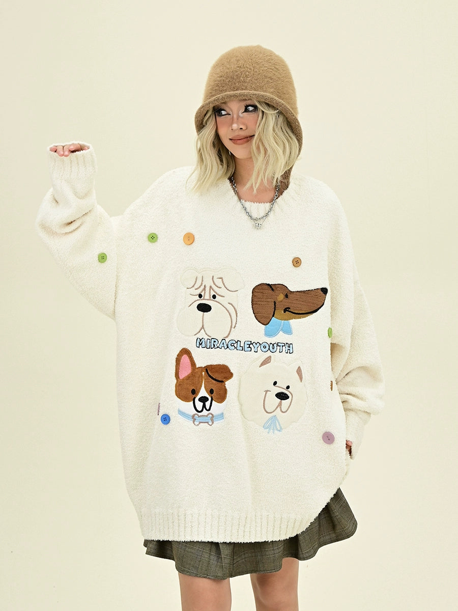 Creative Cartoon Round Neck Knit Sweater NA6415