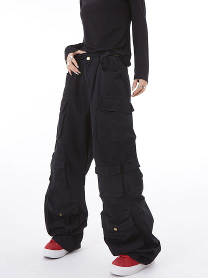 Multi Pocket Wide Leg Cargo Pants NA2877