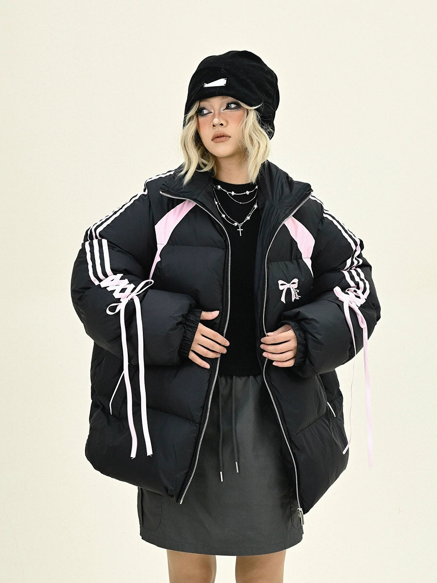 Ribbon Design Oversize PUffer Jacket NA6235